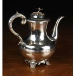 A Fine William IV Silver Coffee Pot by Richard Pearce & George Burrows, hallmarked London 1832,