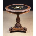 A Fabulous Quality 19th Century Carved Centre Pedestal Table with Pietra Dura Top.