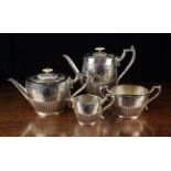 A Large Early 20th Century Four Piece Silver Plated Teaset by Thomas Turner & Co Sheffield.