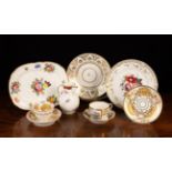 A Collection of 19th Century Decorative China: A pair of Coalport John Rose dishes gilded with
