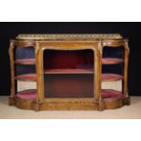 A Fine Quality 19th Century Figured Walnut Credenza inlaid with decorative banding and adorned with