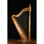 A Small 19th Century Fruitwood Harp, 36¼" (92 cm) in height.