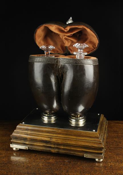 A Coco de Mer converted to a twin chamber decanter holder. - Image 2 of 3
