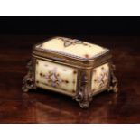 A Small 19th Century Parisian Porcelain Jewel Casket by Tahan of rectangular form.