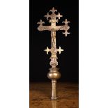 An Early 17th Century North European Brass Processional Crucifix Staff Finial (A/F).