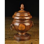 A 19th Century Turned Treen Tobacco Jar or Container of exotic, richly patinated timber,
