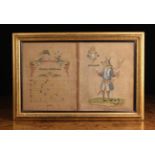 A Framed Antique Needlework depicting with crest and motto of Winchester College;