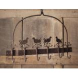 A 18th/19th Century Wrought Iron Hanging Rack.