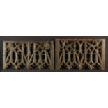 Two 15th Century English Pierced & Carved Oak Panels, Circa 1470,