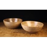 Two Turned Treen Bowls: One of sycamore, probably late 19th/early 20th century measuring 4½" (11.