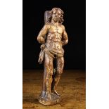 A Small 17th Century Wood Carved of Saint Sebastian, Circa 1620-1650.