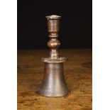 An 18th Century Turned Treen Candlestick.