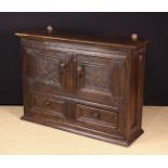 An Attractive 17th Century Joined Oak Wall Cupboard with drawers.