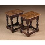Two 17th Century Oak Joint Stools (A/F).