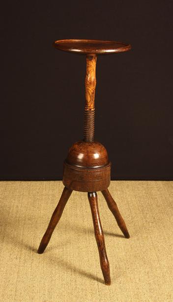 A Rare Early 18th Century Treen Candlestand, of rich colour & patination.