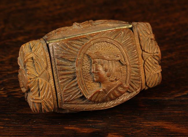 An 18th Century Carved Coquilla Nut Snuff Box.