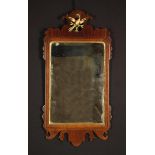 A Small Georgian Mahogany Wall Mirror.