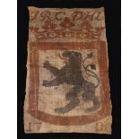 A Painted Linen Hunting Flag dated 1700,