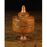 A 18th Century Turned Treen Container; possible a lidded master salt.