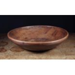 A Large Turned Treen Dairy Bowl, with decorative ring turning to the outer & inner rim,