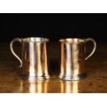A Pair of Early 19th Century Silvered Copper Tankards.