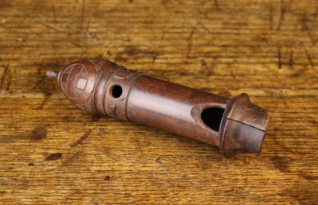 A 19th Century Turned Treen Bird Whistle (A/F). - Image 2 of 6