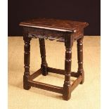 A Charles I Oak Joint Stool, Circa 1640.