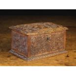 A Small 18th Century Casket of rectangular form intricately carved in the manner of Cesar Bagard,