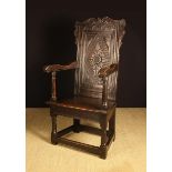 A 17th Century Joined Oak Wainscot Chair attributed to Somerset Circa 1640.