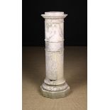 An Early 19th Century Grey Veined White Marble Columnar Pedestal in four sections.