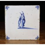 A Blue & White Delft Tile Circa 1700,