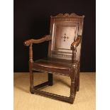 A 17th Century Joined Oak Wainscot Chair.