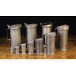 A Group of Antique Pewter: A Graduated Set of Seven Continental Measures,