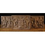 Three 16th Century English Carved Oak Panels, Circa 1530,