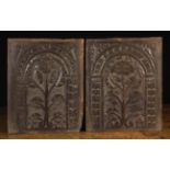 A Pair of 17th Century English Arcaded 'Tree of Life' Panels, Circa 1620-1640,