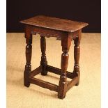 A 17th Century Oak Joint Stool, Circa 1640.