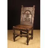An Unusual 17th Century Style Joined Oak Side Chair.