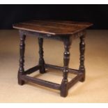 A 17th Century Joined Oak Table/Stool, Circa 1620-30.