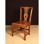 An 18th Century Elm Country Dining Chair of good golden-brown colour & patination.