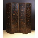 An 18th Century Four Fold Leather Screen,
