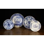 A Group of Four Blue & White Delft Plates (A/F).