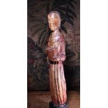 A Northern Spanish Wood Carving of a Saint, Circa 1500.