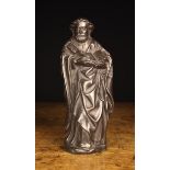 An Antique Dark Patinated Bronze Hollow Cast Figure of St.