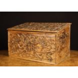 A 19th Century Boarded Pine Folk Art Box of rectangular form.