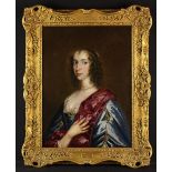 Circle of Anthony Van Dyke. A Fine Oil on Canvas: Portrait of Queen Henrietta dated 1640.