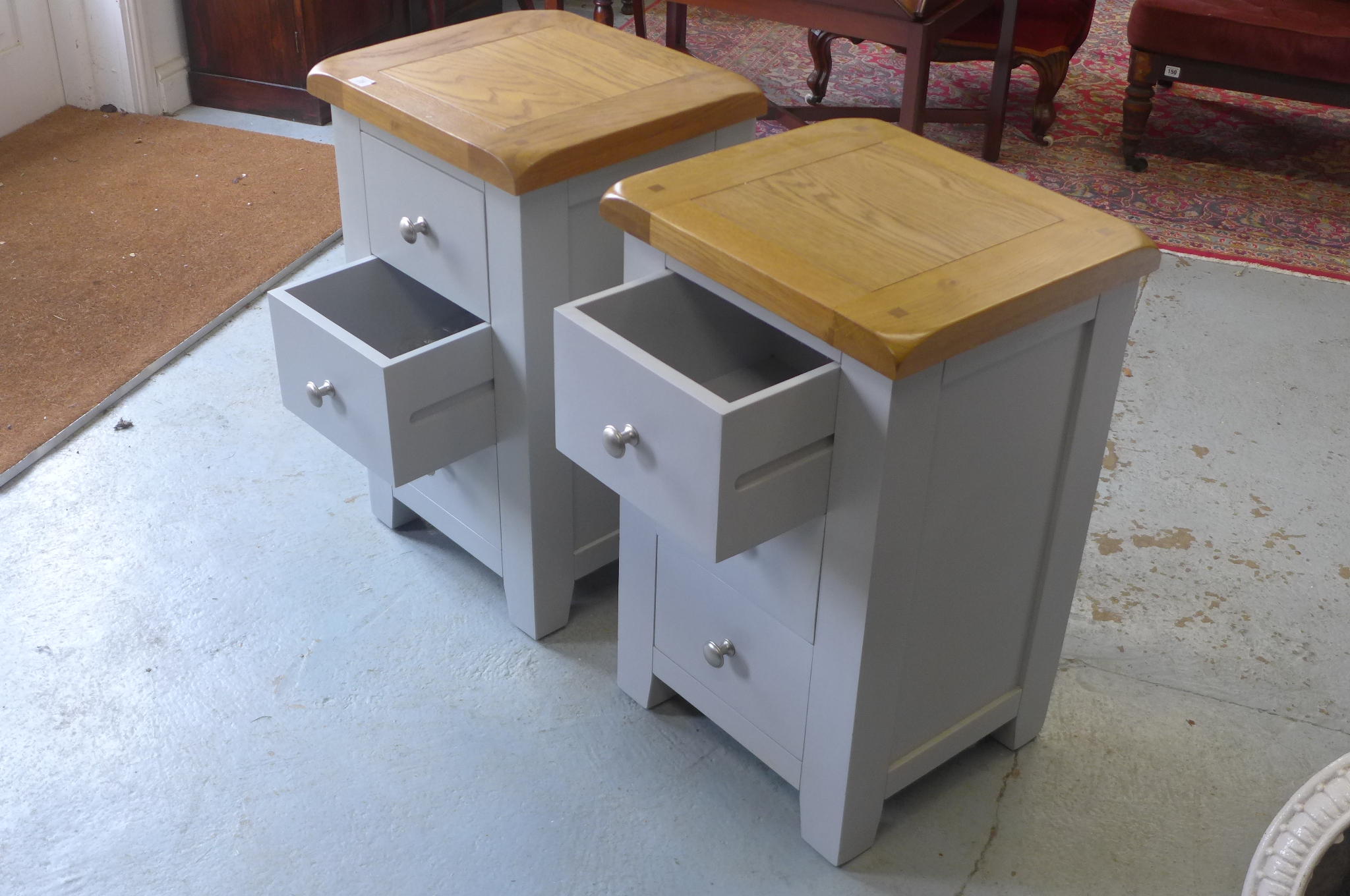 A pair of painted bedside tables, 45cm W x 40cm D x 72cm H - Image 2 of 3