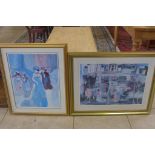 Two Zule Moskowitz signed impressionist style limited edition prints, sizes 85x71cm and 94x75cm