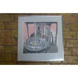 Richard Sell signed coloured print, The Old Pumping Engine Stretham, near Ely Cambs, 3/40 dated 1976