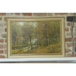 An oil on canvas framed of a woodland scene, signed S G Anderson, listed - size 65x89cm