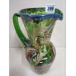 A Roya enamel painted glass jug, 23cm tall, generally good condition